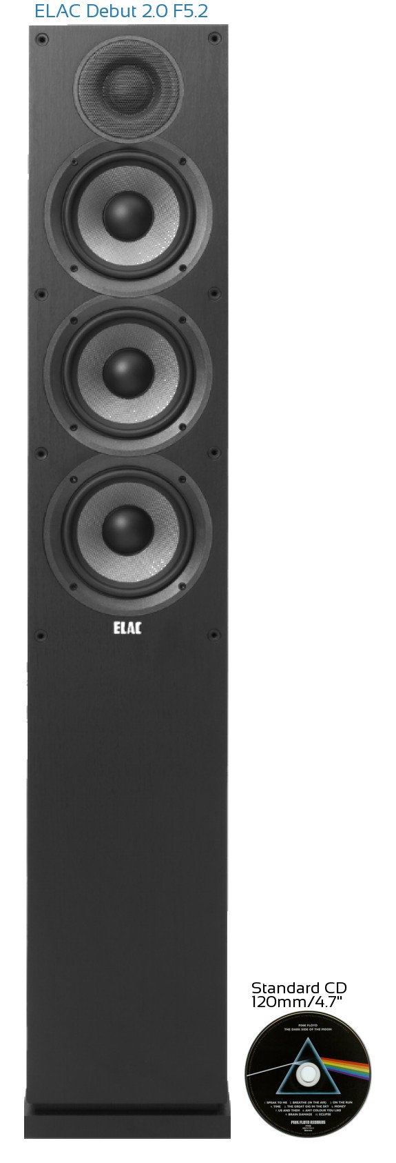 ELAC Debut 2.0 F5.2 Real Life Body Size Comparison