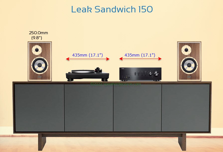 Leak Sandwich 150 placed next to an amplifier and turntable