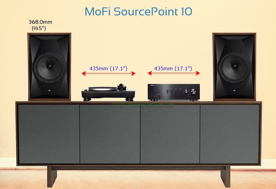 MoFi SourcePoint 10 placed next to an amplifier and turntable
