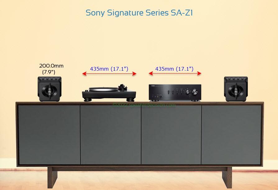Sony Signature Series SA-Z1 placed next to an amplifier and turntable