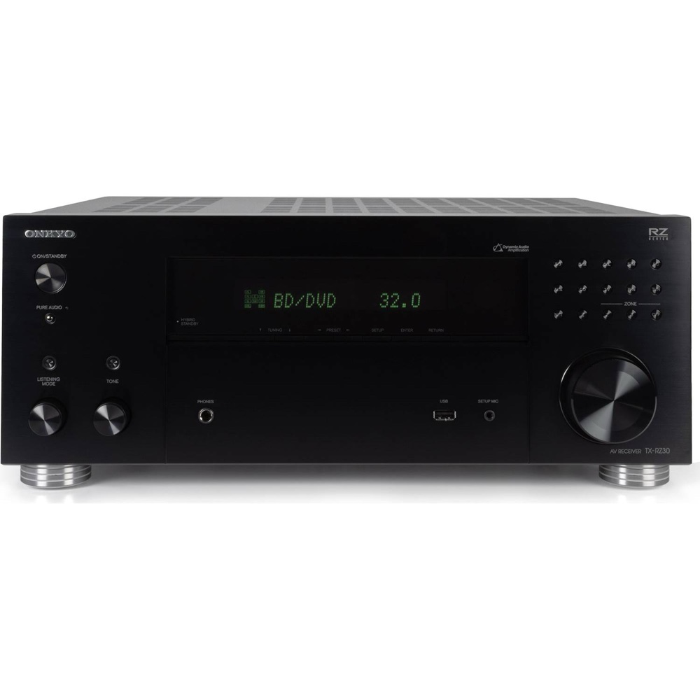 Onkyo TX-RZ30, 1,099 dollars, the cheapest receiver we hold with nine amplifier channels and Dirac Live included