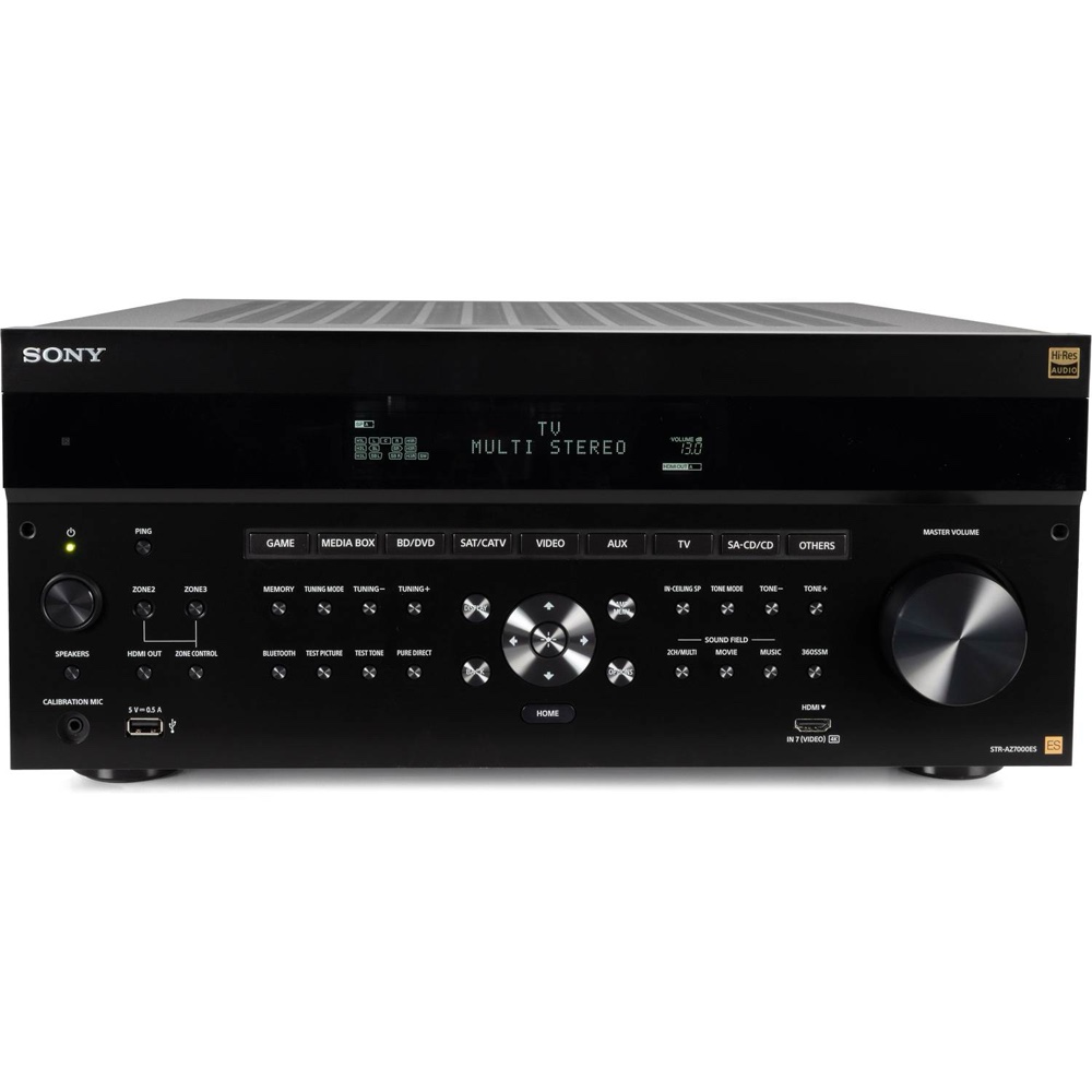Sony STR-AZ7000ES, 4,398 dollars, 13 amplifier channels, an Audioholics high-end alternative