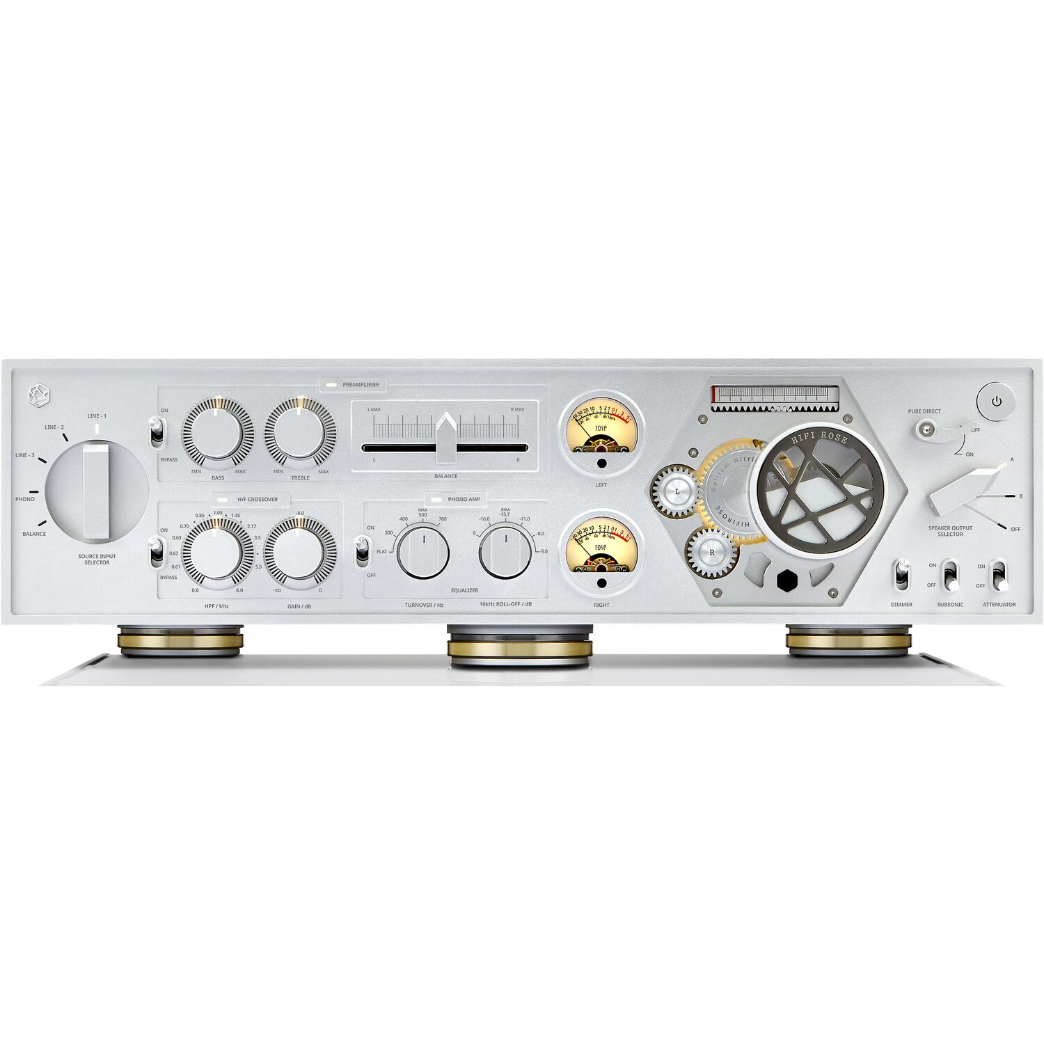HiFi Rose RA180, 400 watts a channel in 16.7 kg, printed as Class AD