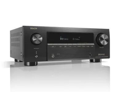 Denon AVR-X2900H 7.2 channel AV receiver, front three quarter view