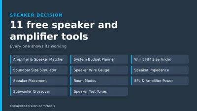 The 11 free speaker and amplifier tools on Speaker Decision