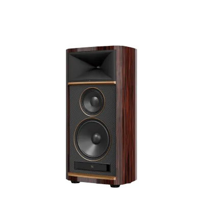The JBL Summit K2 in Macassar ebony veneer with gold accents, 99,990 dollars a pair