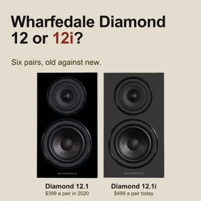 Wharfedale Diamond 12.1 and Diamond 12.1i side by side