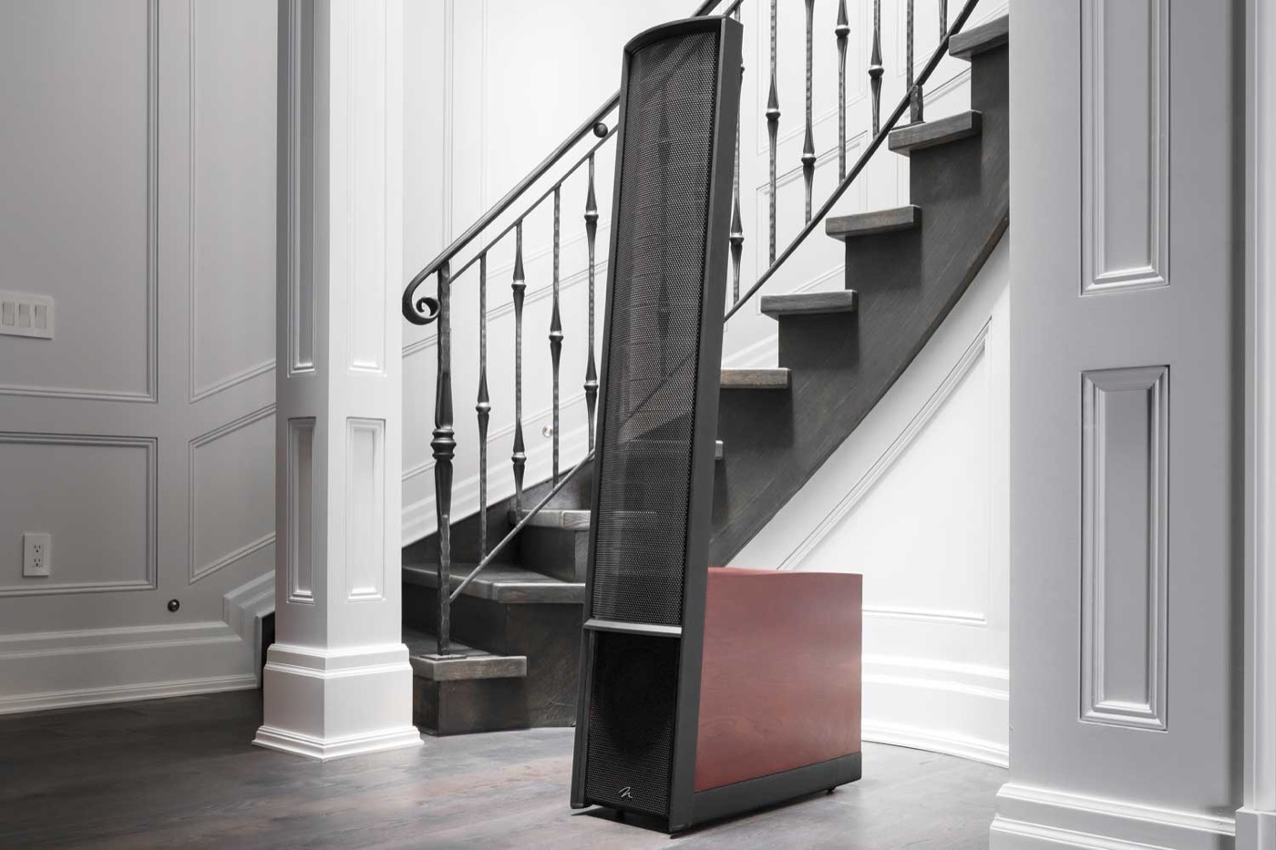 MartinLogan Classic ESL 9, the cheapest Masterpiece series model at $7,500 a pair, with passive 8 inch woofers