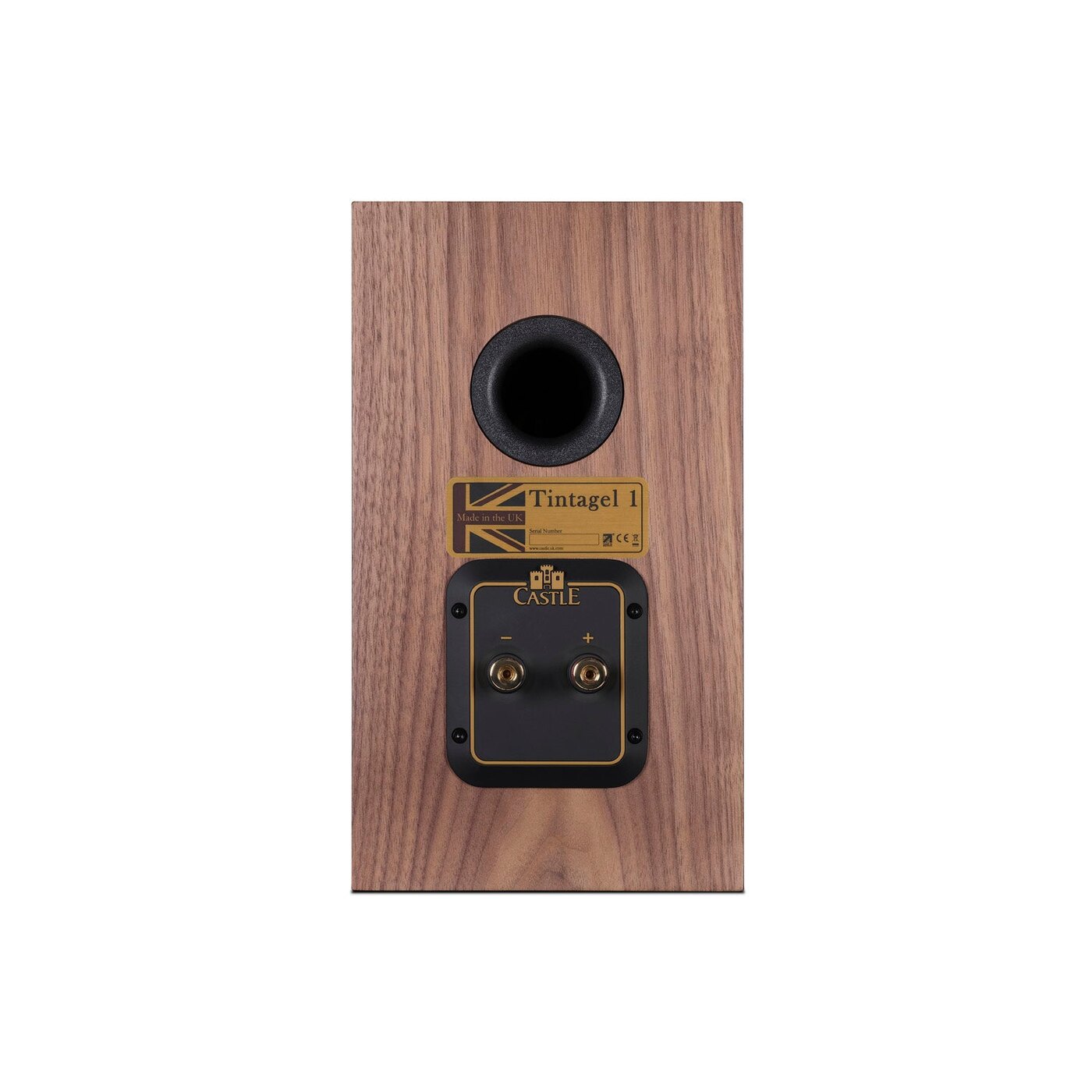 The Tintagel 1 has a rear port and one pair of binding posts, so leave space behind it