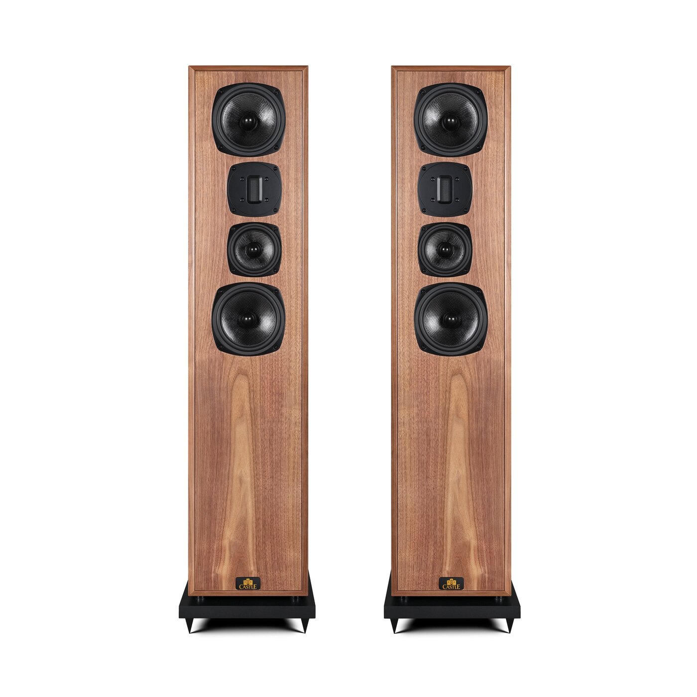 A pair of Castle Walmer 2, with the ribbon between the top bass driver and the midrange